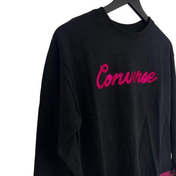 CONVERSE Pink Metallic Logo Crewneck Sweatshirt - Picture 6 of 16